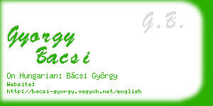 gyorgy bacsi business card